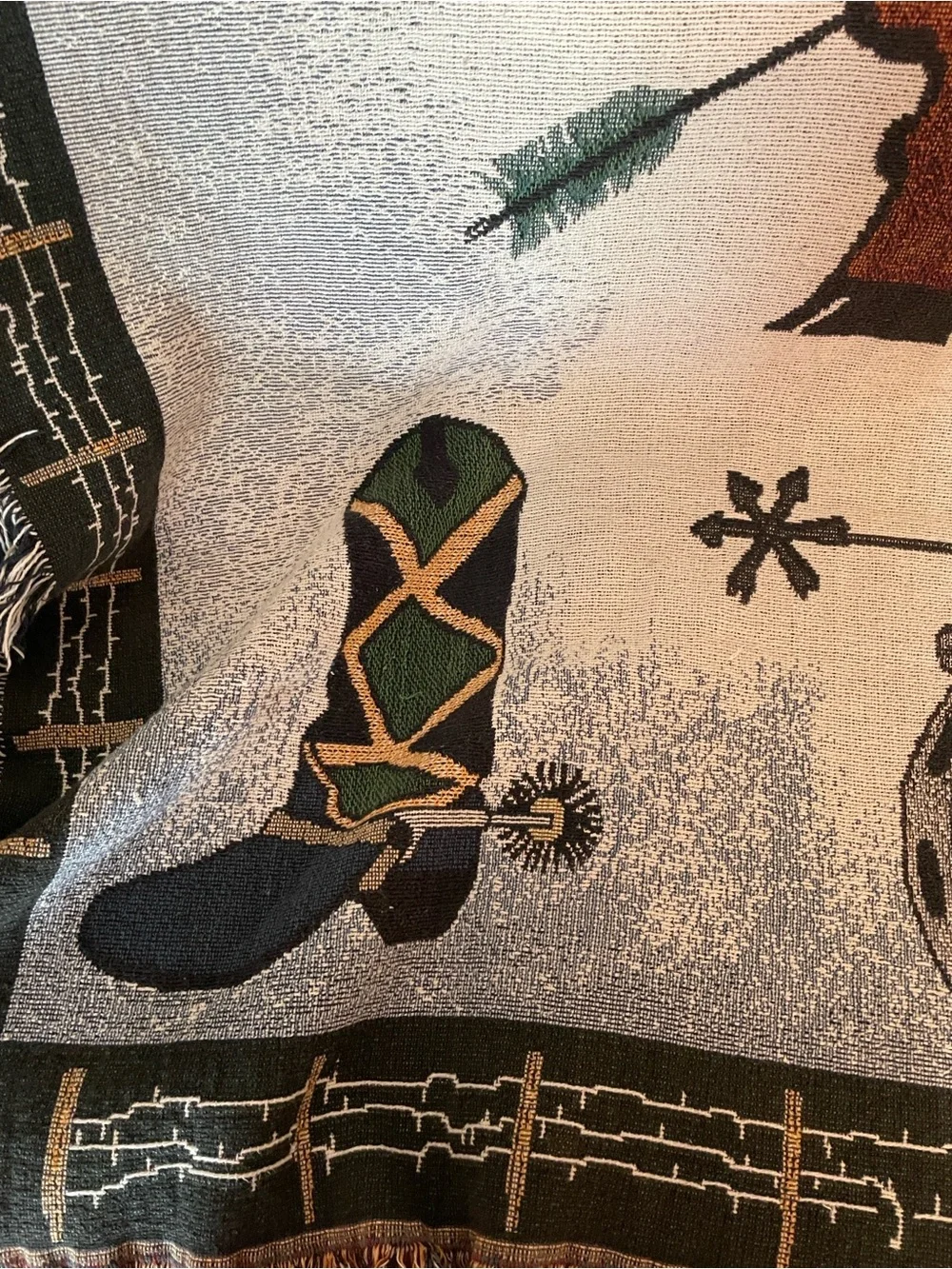 Western ,Rustic .Cowboy Tapestry Throw